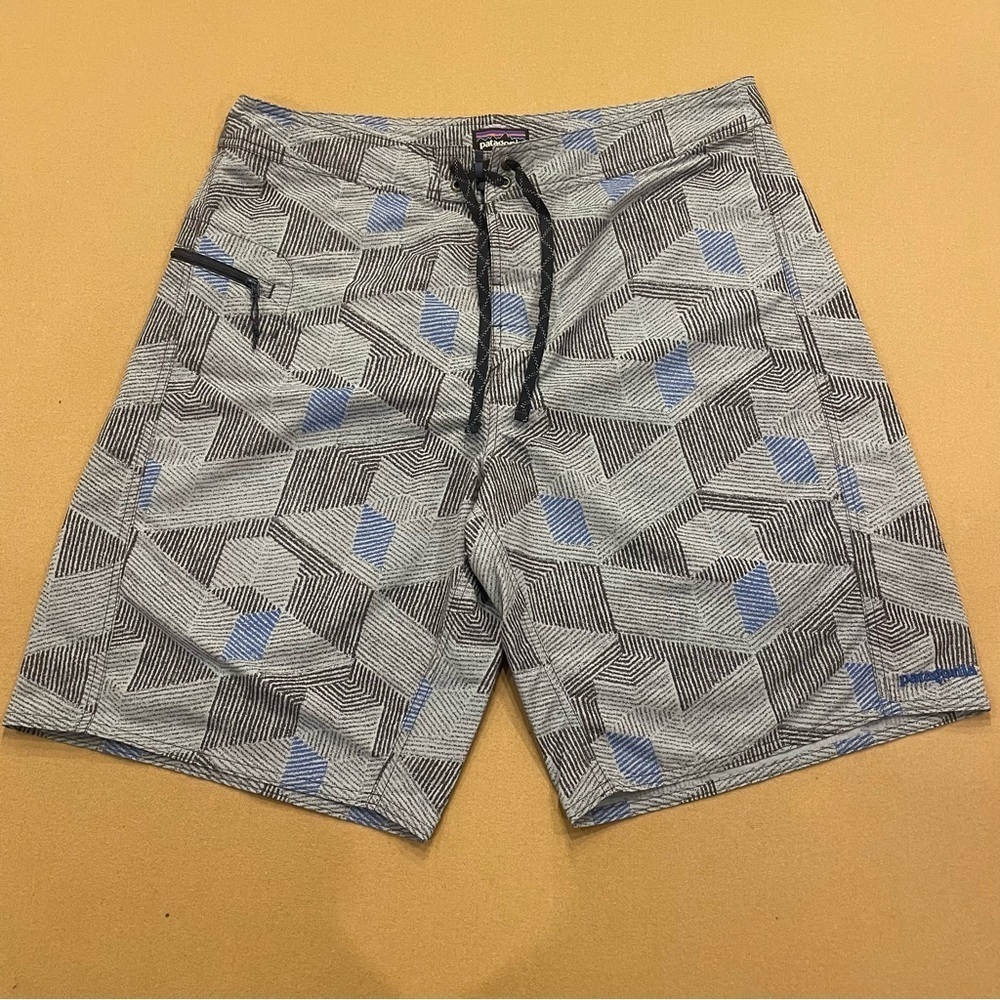 Men’s Patagonia Wavefarer Board Shorts Gridley Leaden Blue Size 36